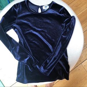 navy blue velvet shirt